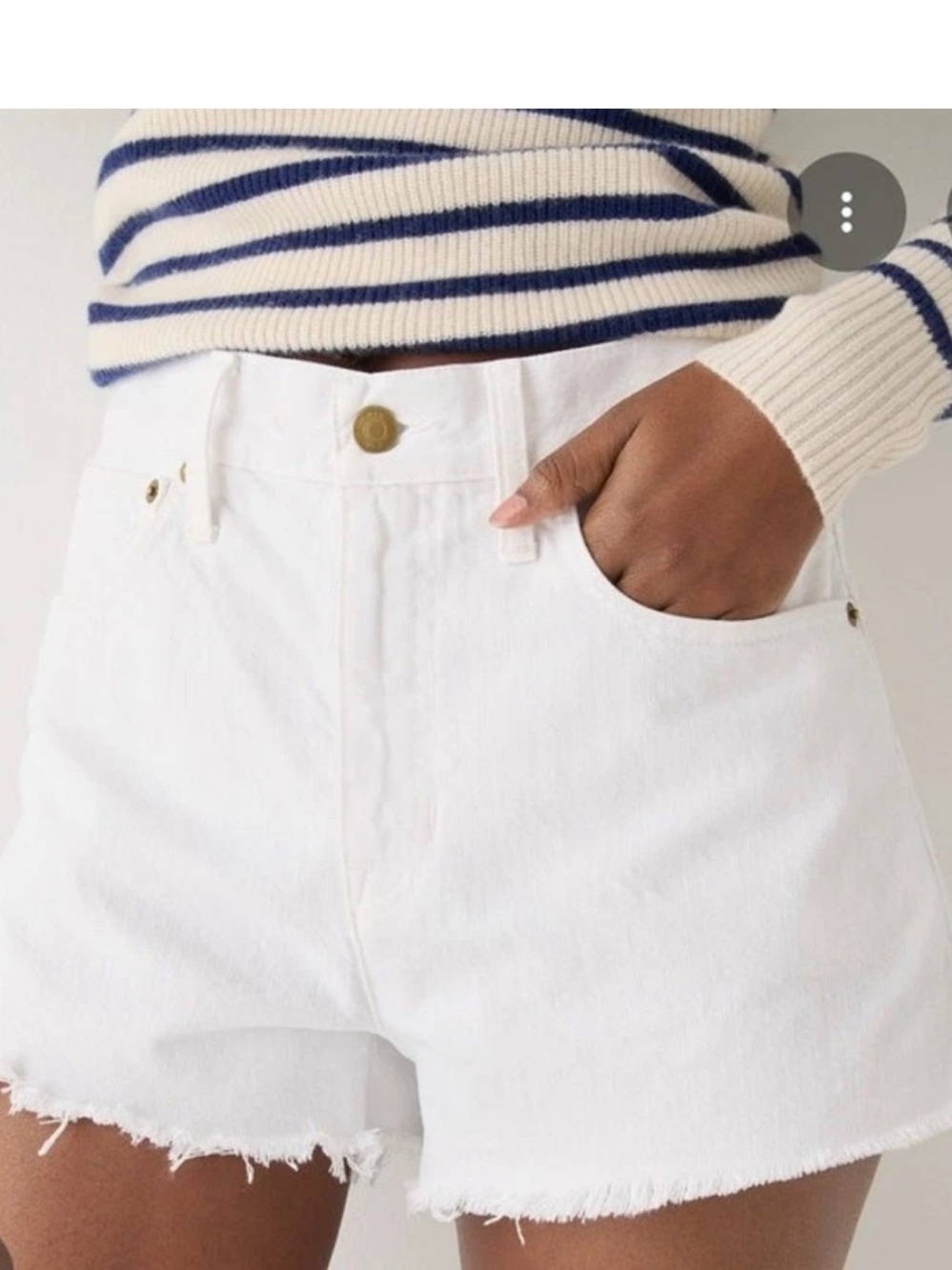 Universal Thread White Denim Frayed Hem Shorts
